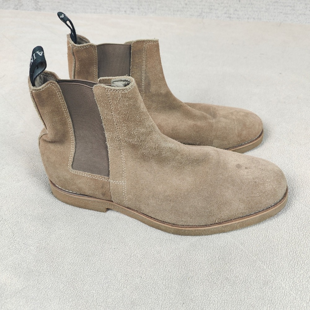 All Saints Tan Suede “Chelsea” Boots - Picture 2 of 9